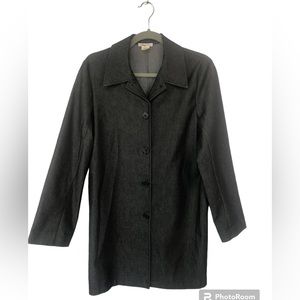 Eric Scot Women’s Car Coat Lightweight Black Denim Unlined Topstitching